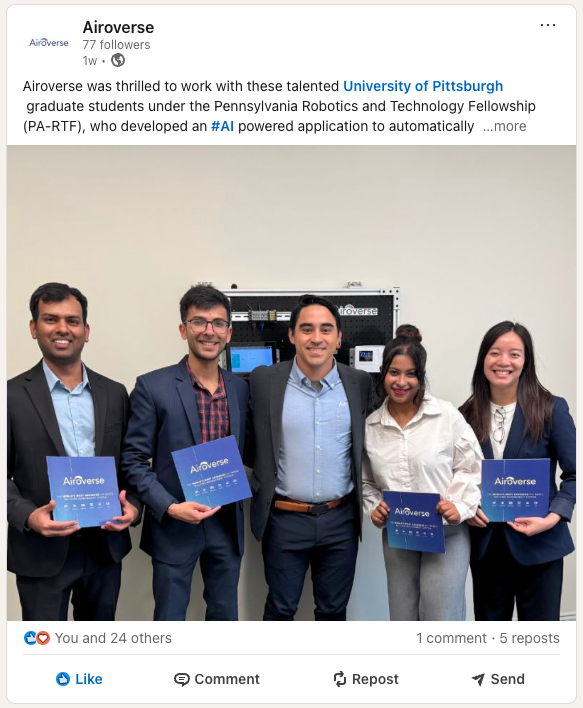 Airoverse Team LinkedIn Post